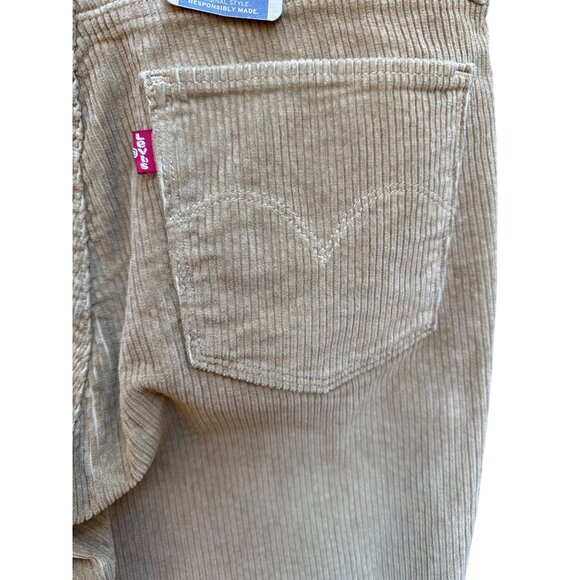 NWT Levis 314 Shaping Straight Corduroy Pants Mid Rise Beige Womens 30 x 30 - Picture 6 of 10